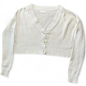 Aeropostale Light Beige Cropped Cardigan